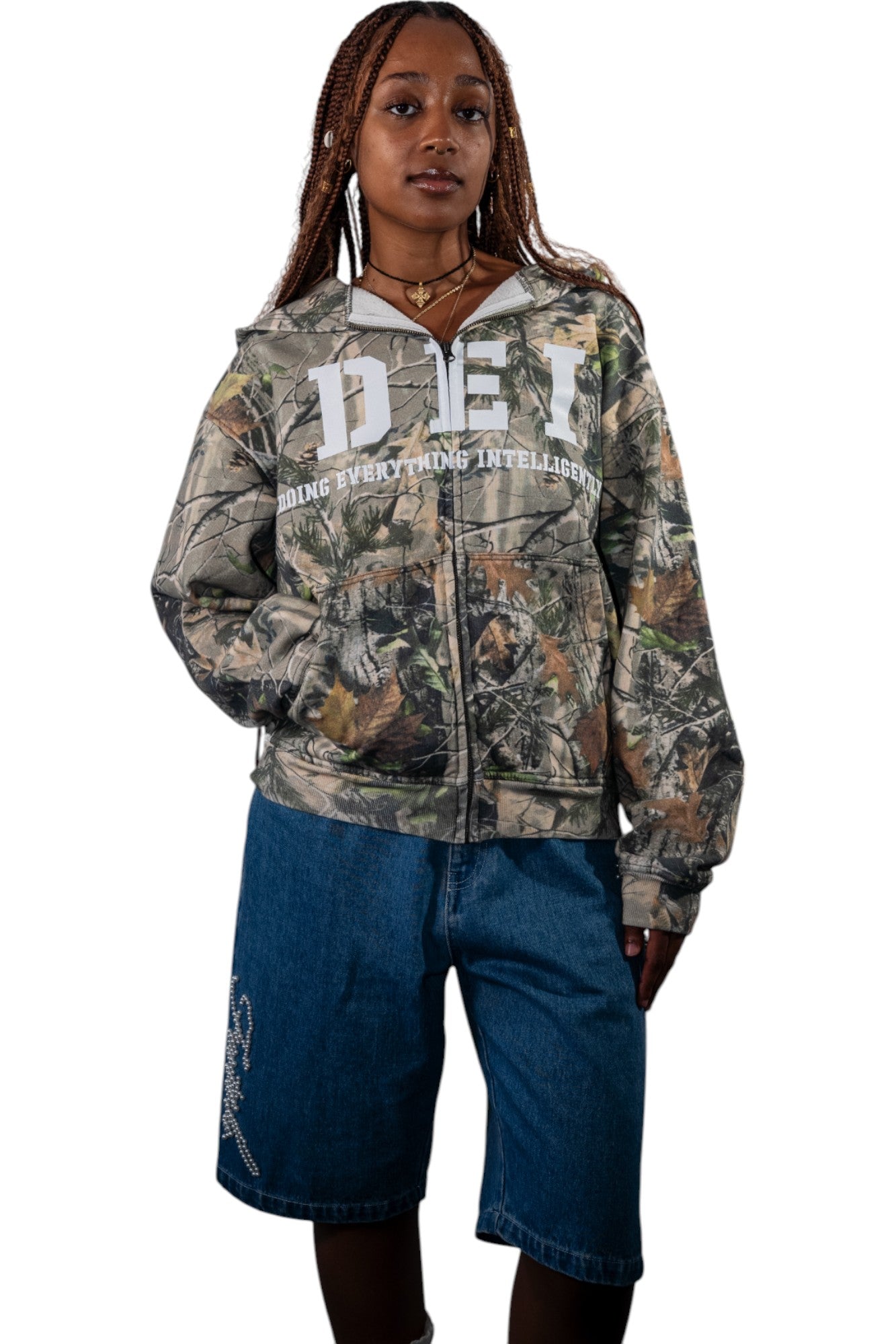 DEI Tree Camo Zip-up